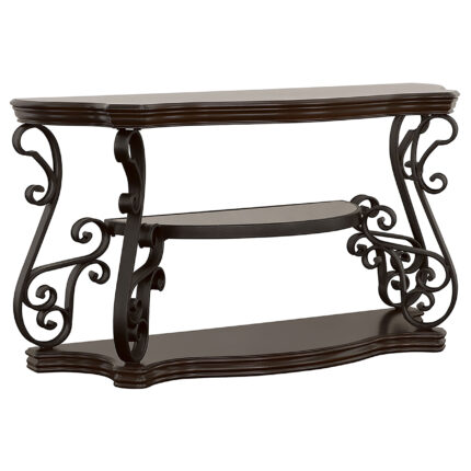 Laney Scrollwork Entryway Sofa Console Table Deep Merlot product image