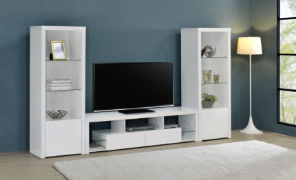 Jude 3-piece 71-inch TV Entertainment Center White High Gloss product image