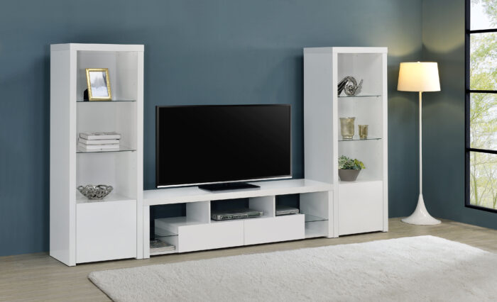 Jude 3-piece 71-inch TV Entertainment Center White High Gloss product image