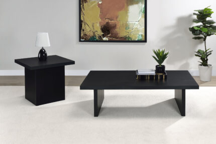 Max 2-piece Rectangular Coffee and End Table Set Black product image