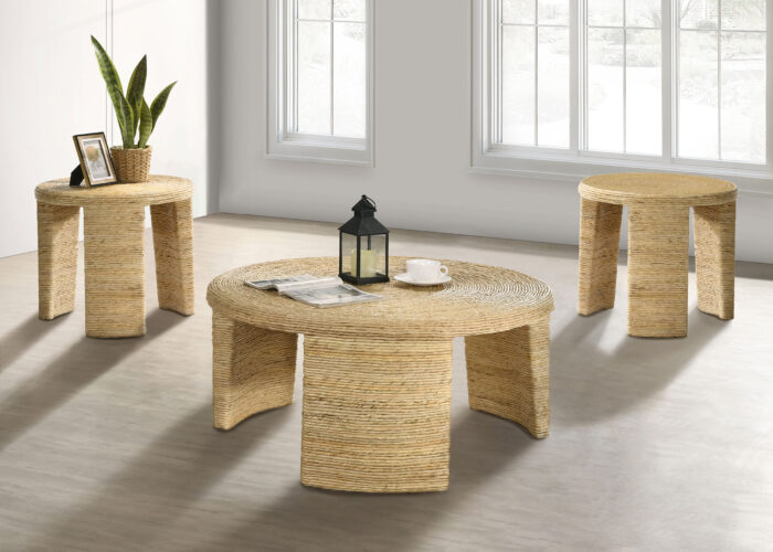 Artina 3-piece Rattan Coffee and End Table Set Natural product image