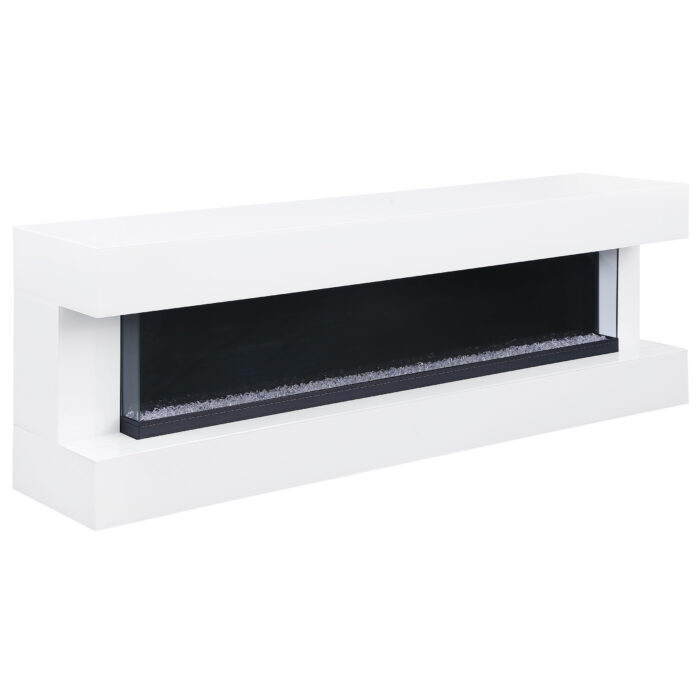 Vallerie 71-inch TV Stand with Visual Flame Box White product image