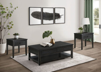 Concord 3-piece Coffee and End Table Set Distressed Java product image