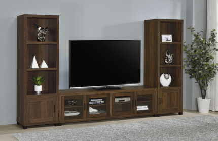 Sachin 3-piece 79-inch TV Entertainment Center Dark Pine product image
