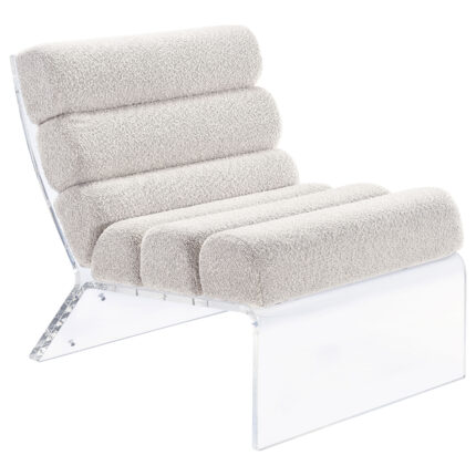 Serreta Boucle Upholstered Armless Acrylic Chair Ivory product image