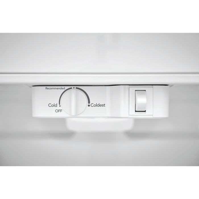FFTR2045VS Frigidaire 20 Cu. Ft. Garage Ready Top Freezer Refrigerator fridge freezer controls close up product image