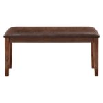 VH646 Glendale 6 Piece Dining Set in Brown Wood & Brown Leatherette By Vilo Home bench head on product image