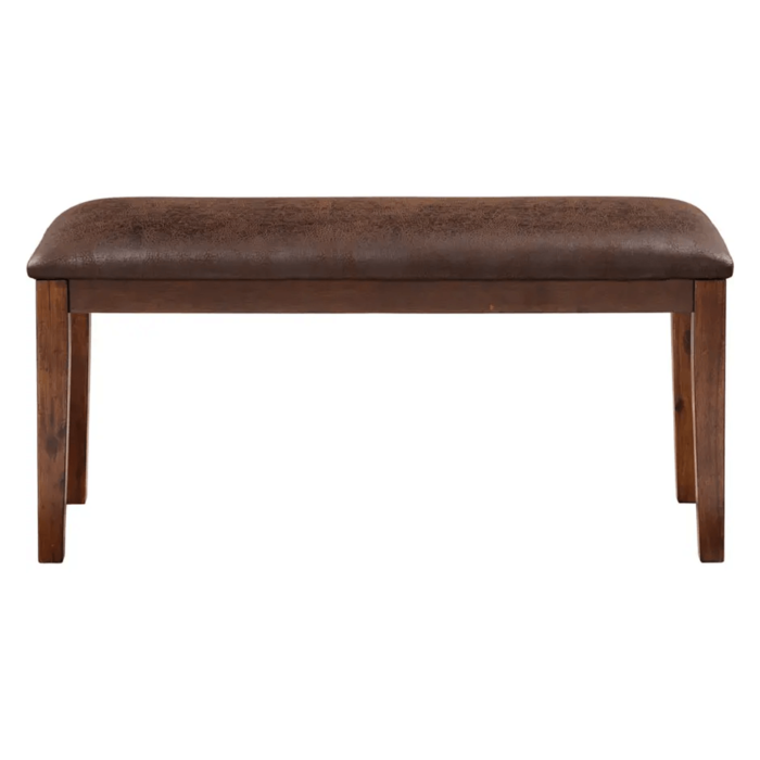 VH646 Glendale 6 Piece Dining Set in Brown Wood & Brown Leatherette By Vilo Home bench head on product image