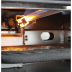 JGBS10DEMBB GE® 30" Free-Standing Front Control Gas Range broiler close up product image