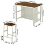 Dtwnek Dining Table with 2 Open Shelves, Dining Table Stools for Kitchen Dining Room By Simply Relax materials dimensions product image