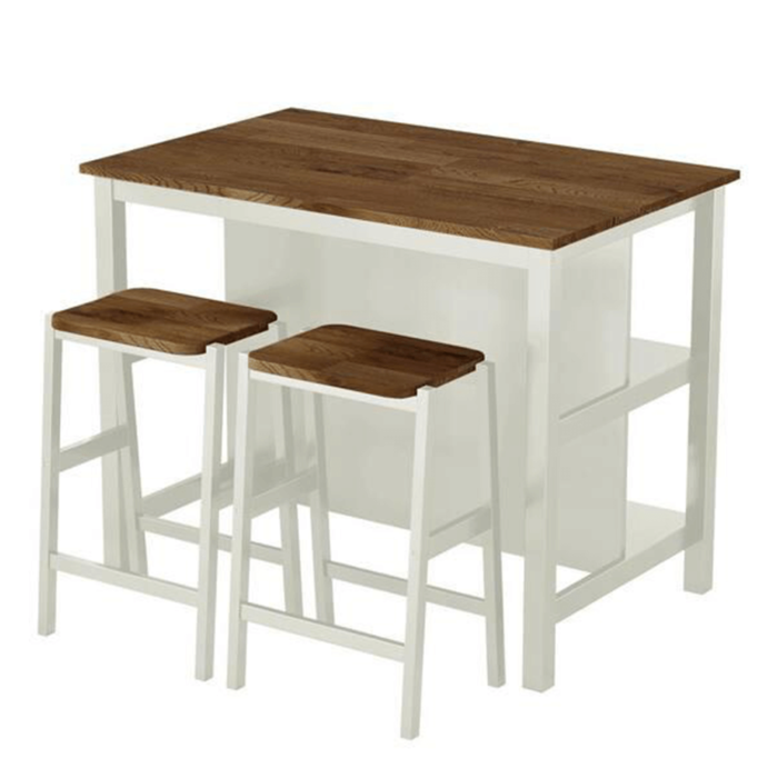 Dtwnek Dining Table with 2 Open Shelves, Dining Table Stools for Kitchen Dining Room By Simply Relax product image