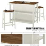 Dtwnek Dining Table with 2 Open Shelves, Dining Table Stools for Kitchen Dining Room By Simply Relax materials product image
