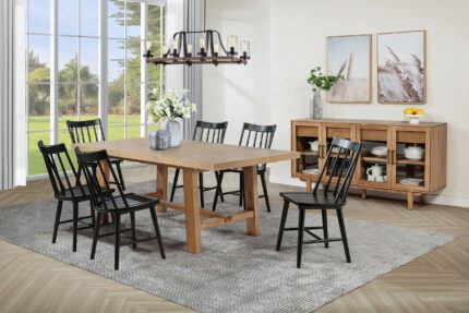 Middleton 7-piece Extension Leaf Dining Set Brown and Black product image