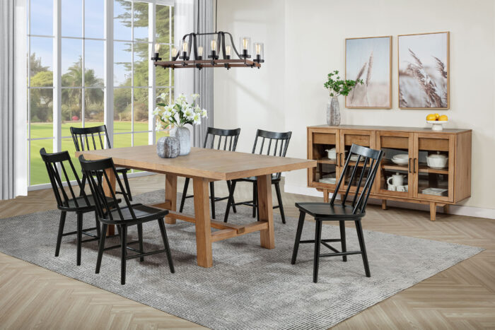 Middleton 7-piece Extension Leaf Dining Set Brown and Black product image
