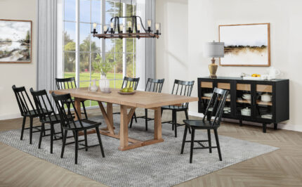 Middleton 9-piece Extension Leaf Dining Set Brown and Black product image