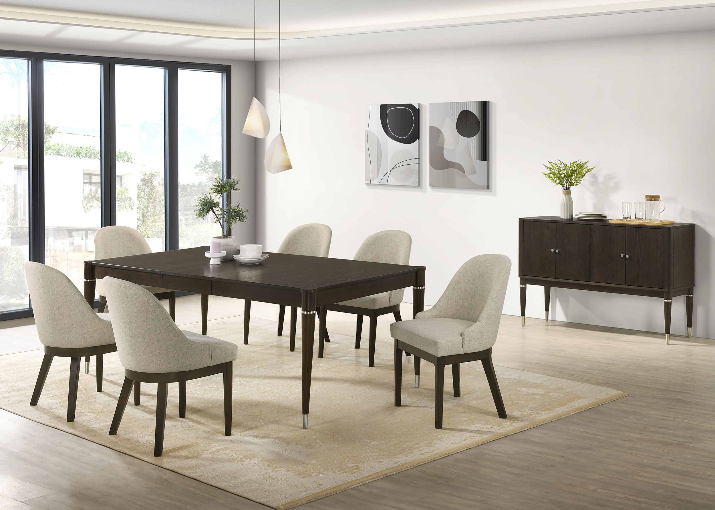 Reseda 8-piece Dining Set With Sideboard Ash Brown Reseda 8-piece Dining Set With Sideboard Ash Brown product image