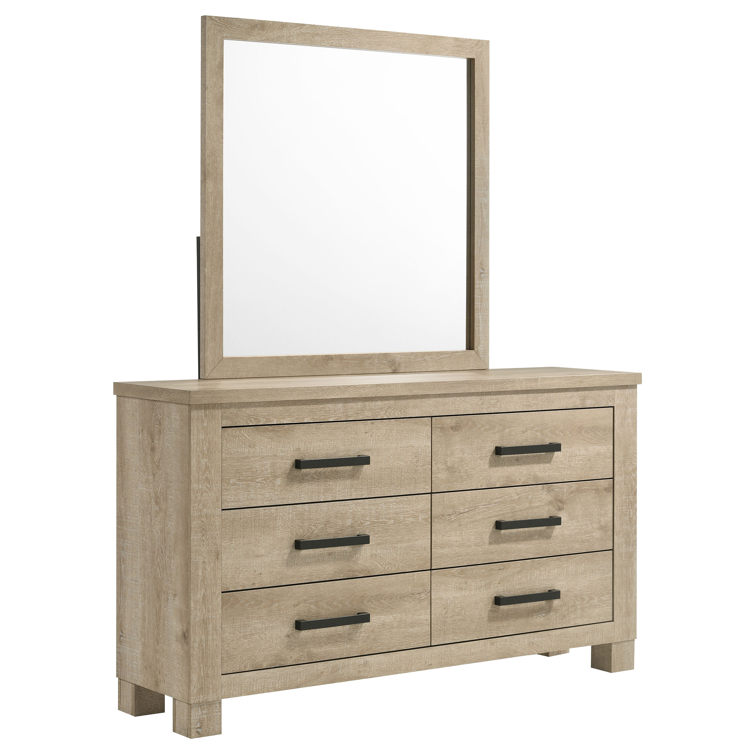 Oakglen 6-drawer Bedroom Dresser and Mirror Weathered Oak Oakglen 6-drawer Bedroom Dresser and Mirror Weathered Oak product image