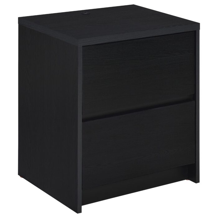 Westpark 2-drawer Nightstand LED Lights and USB Black product image