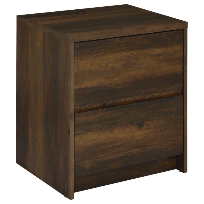 Westpark 2-drawer Nightstand LED Lights and USB Dark Pine product image