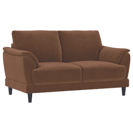Selma Velvet Upholstered Crescent Arm Loveseat Rust product image