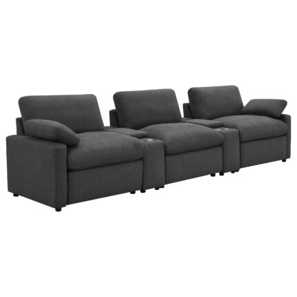 Collins 5-piece Power Reclining Home Theater Seating Dark Grey product image
