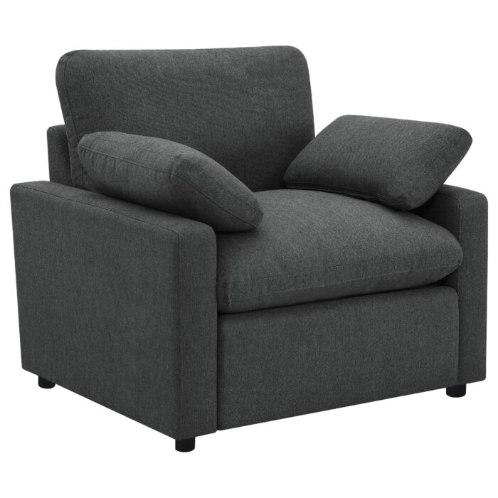 Collins Upholstered Power Recliner Chair Dark Grey product image