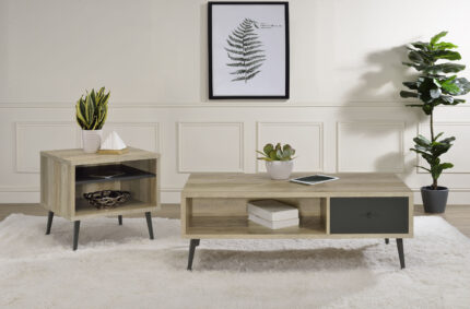 Welsh 2-piece Coffee and End Table Set Distressed Pine product image