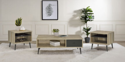 Welsh 3-piece Coffee and End Table Set Distressed Pine product image