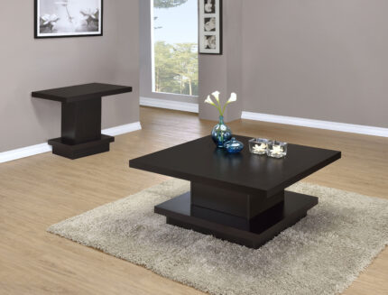 Reston 2-piece Square Coffee and End Table Set Cappuccino product image