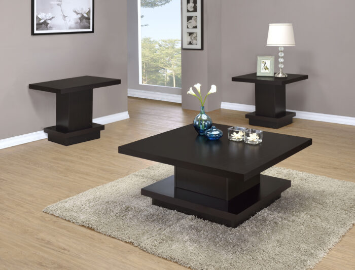 Reston 3-piece Square Coffee and End Table Set Cappuccino product image