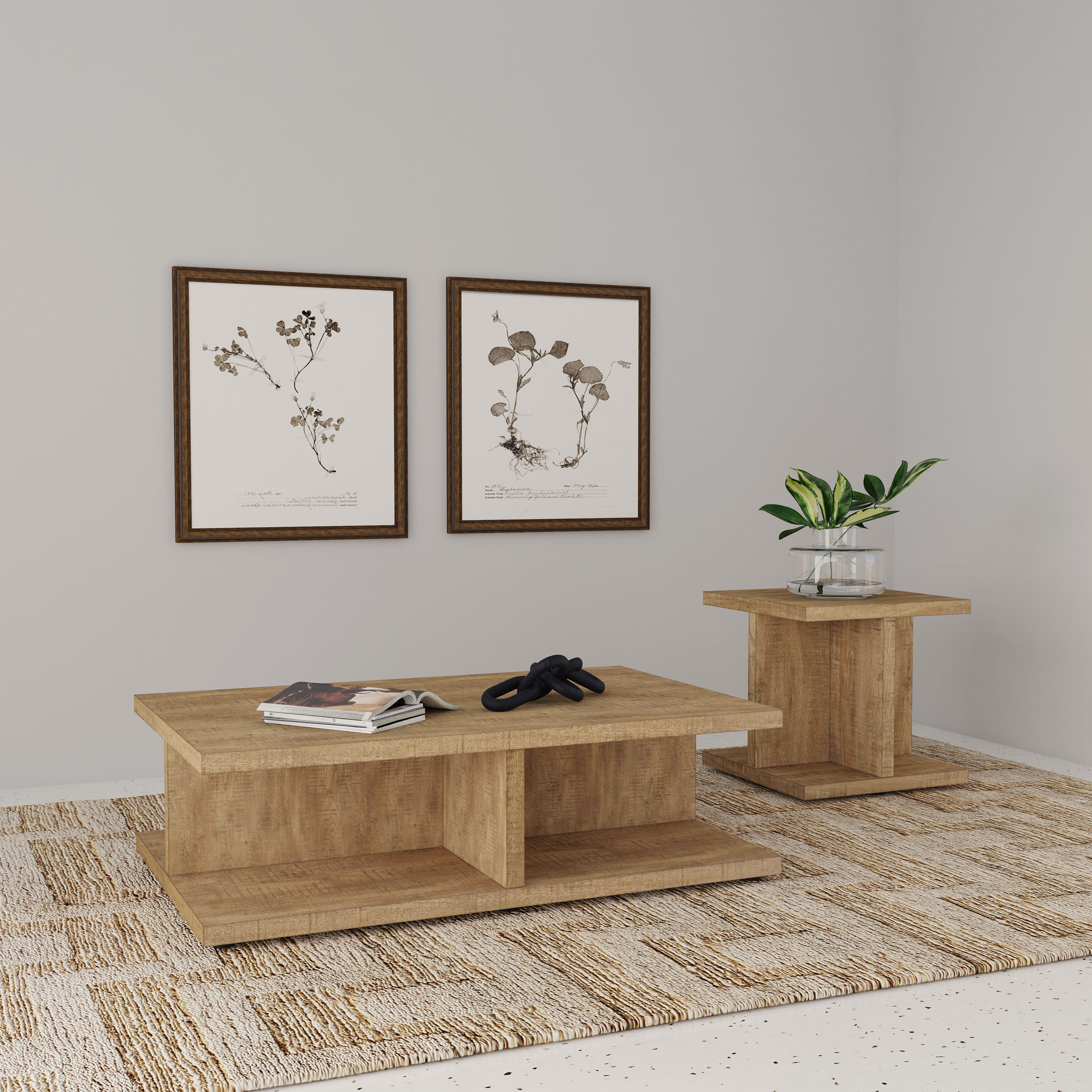 Cortona 2-piece Coffee and End Table Set Mango Cortona 2-piece Coffee and End Table Set Mango product image