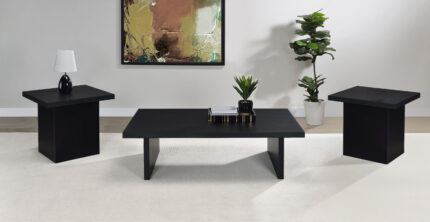 Max 3-piece Rectangular Coffee and End Table Set Black product image
