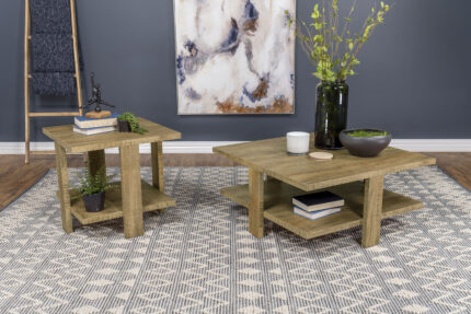 Dawn 2-piece Round Coffee and End Table Set Mango Brown product image