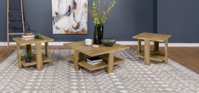 Dawn 3-piece Round Coffee and End Table Set Mango Brown product image