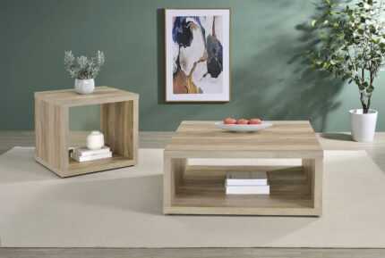 Frisco 2-piece Coffee and End Table Set Distressed Pine product image