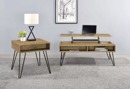 Fanning 2-piece Lift Top Coffee and End Table Set Golden Oak product image