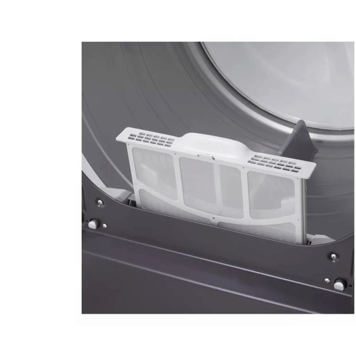 LG 7.3 cu. ft. Ultra Large Capacity Rear Control Gas Dryer with LG Easy Load Door and AI Sensing controls drum vent close up product image