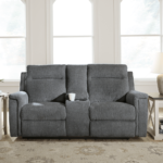 Barnsana Power Reclining Loveseat with Console in Ash By Ashley product image