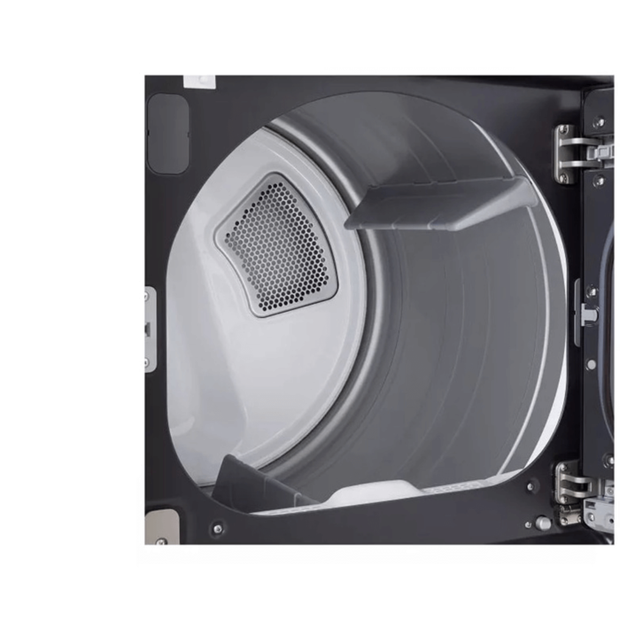 LG 7.3 cu. ft. Ultra Large Capacity Rear Control Gas Dryer with LG Easy Load Door and AI Sensing controls drum close up product image