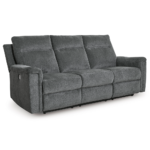 Barnsana Power Reclining Sofa in Ash By Ashley angled product image