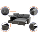 Lucca Sectional Sleeper with Pull Out Bed and Storage By Lilola features product image