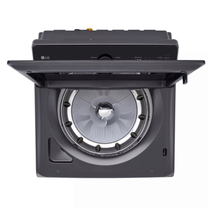 LG 5.3 cu. ft. Mega Capacity Smart Top Load Washer with 4-Way Agitator, EasyUnload & AI Sensing top view product image