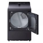 LG 7.3 cu. ft. Ultra Large Capacity Rear Control Gas Dryer with LG Easy Load Door and AI Sensing angled door open product image