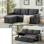 Lucca Sectional Sleeper with Pull Out Bed and Storage By Lilola product imaghe
