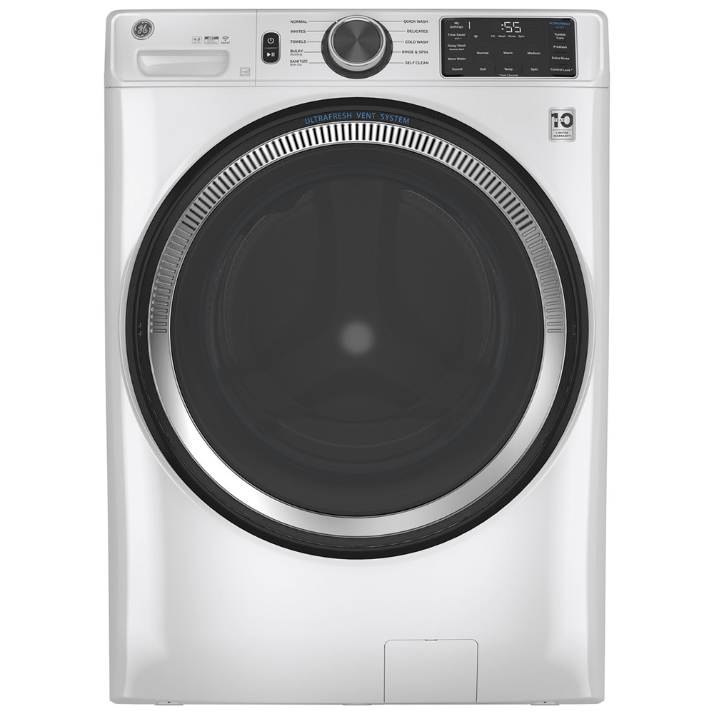 GE® ENERGY STAR 4.8 cu. ft. Capacity Smart Front Load ® Washer with UltraFresh Vent System with OdorBlock™ and Sanitize w/Oxi GE® ENERGY STAR 4.8 cu. ft. Capacity Smart Front Load ® Washer with UltraFresh Vent System with OdorBlock™ and Sanitize w/Oxi product image