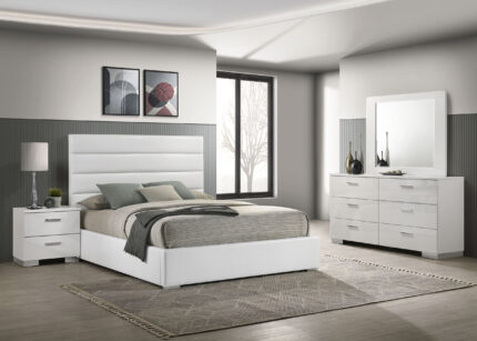Felicity 4-piece California King Bedroom Set White High Gloss product image