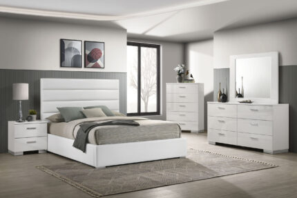 Felicity 5-piece California King Bedroom Set White High Gloss product image
