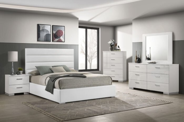 Felicity 5-piece California King Bedroom Set White High Gloss product image