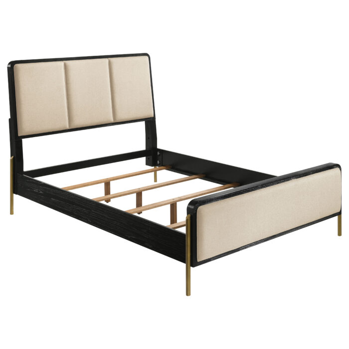 Arini 56-inch California King Panel Bed Cream and Black product image