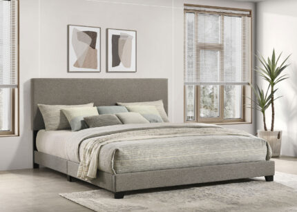 Dorian Fabric Upholstered Eastern King Panel Bed Taupe product image